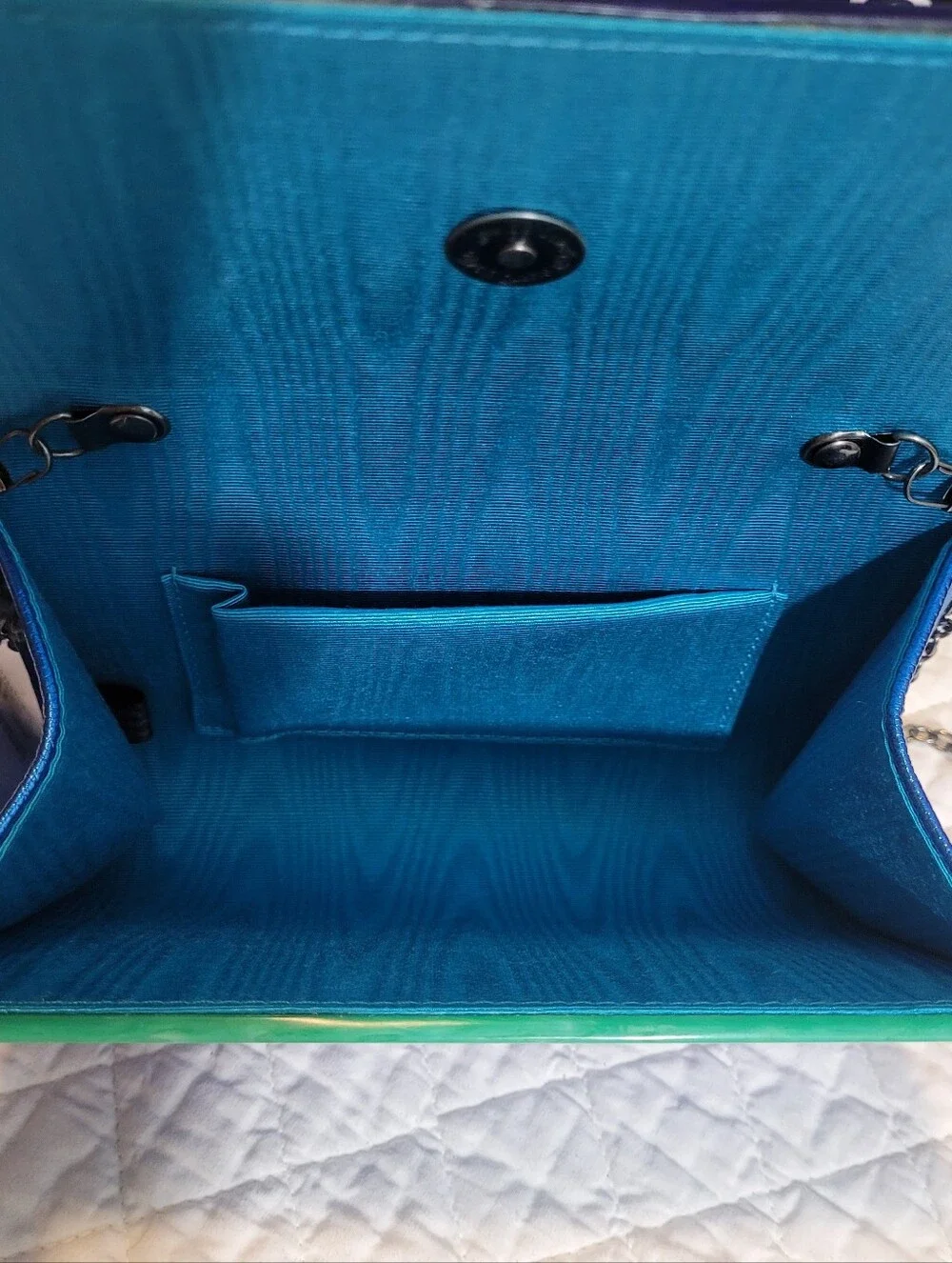 NWT Kurt Geiger Multicolor Striped Party Eagle Blue Clutch Crossbody